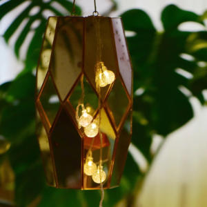Popular Design Antique Mercury <b>Glass</b> Hexagon Candle Pillar Holder Lantern in Gold Brass <b>Frame</b> for <b>Hanging</b> and Floor Decorations - Product Image 6