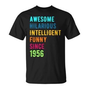 Impresionante desde 1956, divertida, inteligente, camiseta premium de cumpleaños, camiseta divertida con el año de nacimiento de 1956, camiseta promocional divertida - Product Image 1