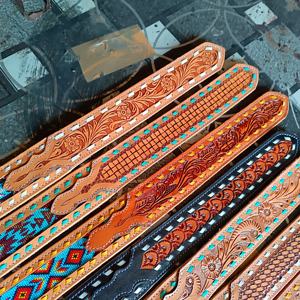 เข็มขัดฝังลูกปัดหนังวัวสไตล์ตะวันตก aztec ดีไซน์เป็นเครื่องมือสำหรับผู้ชายผู้หญิง - Product Image 6