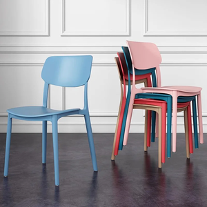 Colorful <b>Plastic</b> Chairs Modern Dining Chair Set Contemporary Low Back Chairs for Dining <b>Table</b> Living Room Office Restaurant - Product Image 1