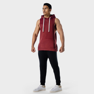 2023 Wholesale Athletic Male <b>Sleeveless</b> Workout Sports <b>Hoodies</b> Cotton Breathable Custom Logo - Product Image 4