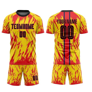 Camiseta de fútbol con estampado de sublimación de último diseño, conjunto de uniforme, ropa deportiva de entrenamiento de equipo de fútbol personalizable, logotipo de equipo mostrado - Product Image 4
