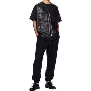 Beautiful Mens Leather Vest Fashionable <b>Waistcoat</b> Mens Biker Style Leather Vest Casual <b>Waistcoat</b> - Product Image 1