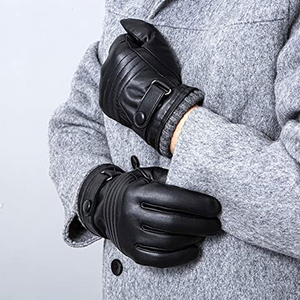 Gants en cuir véritable de haute qualité 100% authentiques pour écran tactile pour hommes et femmes, design personnalisé, accessoire de voyage d'hiver à la mode - Product Image 6