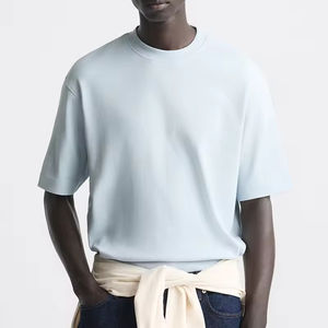 เสื้อยืดผ้าฝ้าย100% โอเวอร์ไซส์ | เสื้อยืดแฟชั่นเปลือยไหล่คอกลมโชว์โลโก้ตามสั่งสำหรับผู้ชาย - Product Image 1