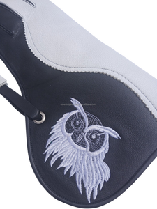 ถุงมือฟอลคอนรี่พรีเมียม ปี 2026 ขนาด 14 นิ้ว 35 ซม. หนังวัวสองชั้น ปักลายนกฮูกสีขาว ถุงมือป้องกันแบบยาวสำหรับการจัดการนก - Product Image 4