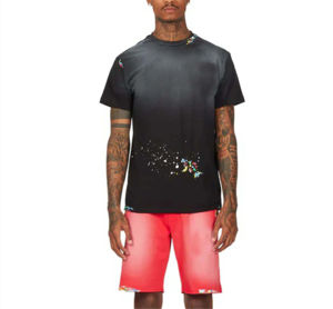 Ensemble T-shirt et short tendance pour homme, lavage acide, broderie personnalisée, collection été 2026 – Nouveauté promotionnelle - Product Image 1