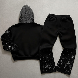 Custom Rhinestone Oversized Tracksuit Premium Quality Fabric Customized Design Tracksuit For Street Or Casualwear For Unisex - Product Image 2