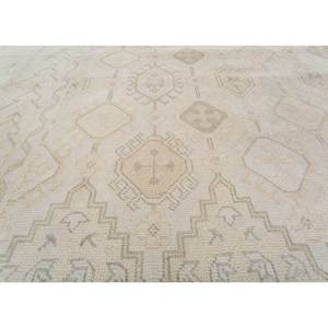 Tapis en laine et viscose noué à la main Erbe Classic Blue, motif géométrique pour la décoration du salon, grande taille 9x12, modèle Ah-1644 - Product Image 3