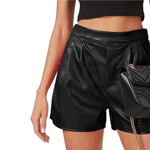 Pantalon cargo décontracté pour femme en laine-cachemire et cuir d'agneau véritable, coupe ajustée, taille haute élastique, coupe-vent et imperméable, vente en gros - Product Image 3