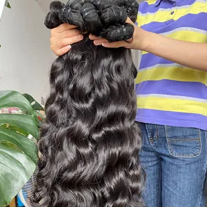 ผมต่อแบบหยักศกธรรมชาติผมมนุษย์แบบไม่ผ่านกระบวนการผมคนหนึ่งจากเวียดนาม - Product Image 1