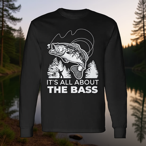 T-shirt a maniche lunghe promozionale con design "All About the Bass" - Product Image 3
