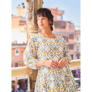 Vestido Midi Floral de Algodón para Mujer, Marca Rangeela, Ideal para Invitadas de Boda - Product Image 5