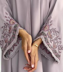 Abaya de luxe rose en soie faite à la main, anti-rides, élégante, vêtement islamique pour femmes, mode modeste, créateur de mode haut de gamme, prière - Product Image 5