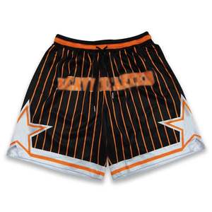 Pantalones cortos deportivos para hombre al por mayor 2023, pantalones cortos de baloncesto personalizados con patrón de diseño de logotipo impreso bordado sublimado de malla para hombre - Product Image 1