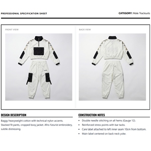Conjunto Deportivo Personalizado para Hombre 2026, Chaqueta Cortavientos Vintage de Nailon Grueso con Lavado Ácido, Chaqueta Cuadrada con Bordado y Pantalones Cargo, Ropa Urbana - Product Image 6