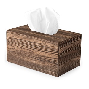 Caja de pañuelos de madera hecha a mano, la mejor cubierta de pañuelos decorativa más vendida, caja de pañuelos elegante de madera con forma cuadrada - Product Image 5