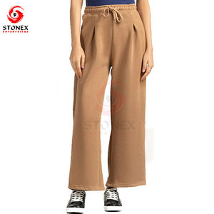Pantalon à cordon de serrage pour femmes grande taille 100% coton confortable coupe slim pour l'automne avec logo personnalisé |   OEM disponible - Product Image 4