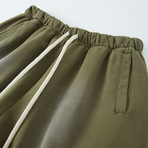 Pantalones cortos atléticos para hombre 2025, ropa de calle alta, pantalones cortos lavados con ácido, Parche de rizo francés bordado, pantalones cortos para hombre con logotipo personalizado - Product Image 4