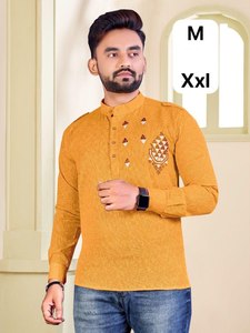 Nueva Kurta de Diseñador para Hombre, Estilo Corto, Ropa Étnica para Adultos, para Fiestas y Ocasiones Tradicionales, Ajuste Personalizado, Elegante, Estilo Indio Pakistaní - Product Image 3