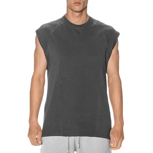 Camiseta Deportiva de Entrenamiento para Hombre, Camiseta sin Mangas para Fisicoculturismo, Yoga, 100% Algodón Jersey, Ropa Deportiva Lisa - Product Image 1