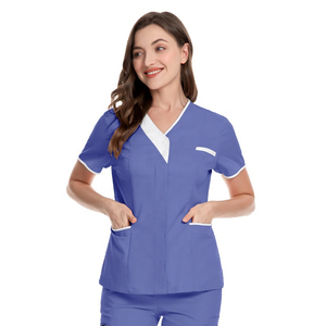 Traje de exfoliante de hospital de color personalizado más vendido para mujer Nuevo modelo Tela de punto de color sólido Precio de tarifa al por mayor - Product Image 2