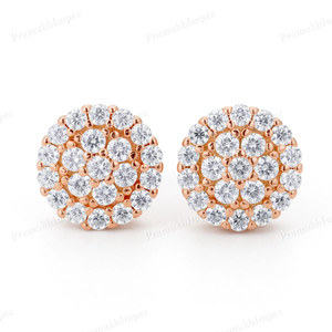 ต่างหูเพชรโมอิสซาไนต์ทรงกลมเจียระไนแบบเหลี่ยมคม ขายส่ง สำหรับทุกเพศ ชุบทองคำแท้ สไตล์ฮิปฮอป รับสั่งทำเป็นของขวัญ - Product Image 3