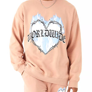 Trajes de chándal de entrenamiento para hombre XL superventas nueva moda gris invierno Jogging Fitness logotipo personalizado para conjunto de lana con estampado de hojaldre - Product Image 2