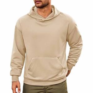 เสื้อมีฮู้ดแขนยาวของผู้ชายเสื้อมีฮู้ดสีทึบระบายอากาศโลโก้แบบกำหนดเอง - Product Image 1