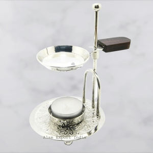 Quemador de incienso árabe recién llegado Vintage quemador de carbón de puerta trasera quemador ajustable perilla de madera acabado dorado mate fragancia para el hogar - Product Image 4