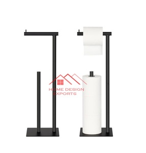 2024 soporte de Venta caliente soporte de papel higiénico Baño de pie negro acabado rollo de papel almacenamiento - Product Image 1