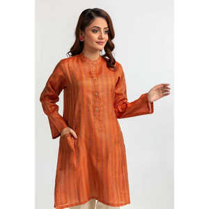 Chemise ample brodée de style coréen pour femme, motif écossais uni, teinte en fil, ornée, haute qualité (XL) pour les fêtes de printemps - Product Image 3