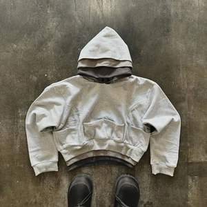 Custom Manufacturer Pocket Oversized Double Layered Hooded 400gsm Sweatshirt Layer <b>Hoodie</b> Men - Product Image 2
