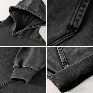 Unisex Acid Wash Hoodie Distressed Embossed Sweatshirt Breathable Acid Wash <b>Hoodies</b> for Men & Women Custom Wholesale Supplier - Product Image 5