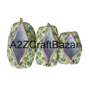 Ensemble de trousses de toilette et de maquillage en coton matelassé, trousse de maquillage à imprimé indien, trousse de toilette et de maquillage - Product Image 4