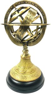 Armillaire en laiton nickelé sur une base en bois de couleur noire avec la plus haute qualité et un design élégant - Product Image 2