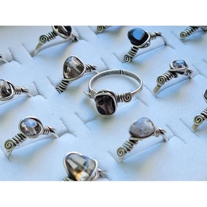 Boho Style Fashion <b>Rings</b> Silver Plated with Unique Stone Accents Trendy Resale Appeal - Product Image 1