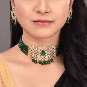 Collar indio Polki Kundan de alta calidad con pendientes, collar de boda, joyería Kundan inspirada en Sabyasachi, joyería India - Product Image 3