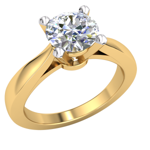 แหวนทอง10K สุดหรูของผู้หญิงคลาสสิกพร้อม1.02Cts ชัดเจนเทียบกับแล็บเครื่องประดับเพชรสีสำหรับปลูก - Product Image 1