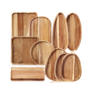 Newest Design High Quality Acacia Wood <b>Serving</b> <b>Tray</b> for Food <b>Wooden</b> <b>Tray</b> Decor Wholesale Price From Vietnam - Product Image 4