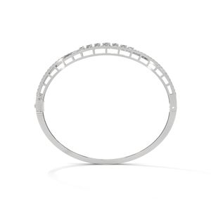 Bracelet à breloques fines de qualité supérieure en or blanc sterling exquis avec diamants Moissanite Design élégant - Product Image 1