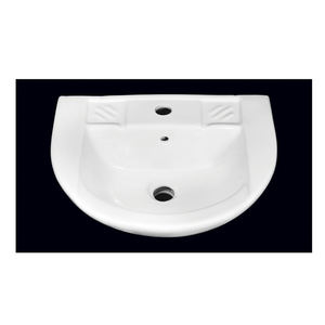 อ่างล้างหน้าแบบแขวนผนังทรงรี ขนาด 450x350 มม. ผิวมันเงา รูเดียว ราคาถูก - Product Image 1