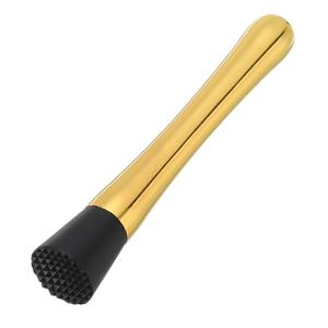 Luxury Gold Finish Stainless Steel Cocktail Muddler with Textured Nylon Head Durable <b>Bar</b> <b>Tool</b> for Easy Crushing and Drinks - Product Image 1