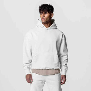 ชุดวอร์มฮู้ดดี้ผู้ชายแบบสั่งทำพิเศษ ทรงโอเวอร์ไซส์ ไหล่ตก ผ้าฟลีซคอตตอน 100% สไตล์ลำลอง พร้อมดีไซน์สั่งทำสำหรับฤดูหนาว - Product Image 3