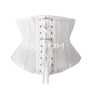 คอร์เซ็ทตาข่ายสีขาวแบบสั้น ทรงใต้หน้าอก พร้อมตัวล็อคด้านหน้า - Product Image 6