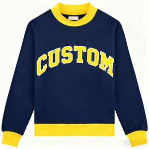 Fabrication en gros, logo personnalisé, sweat-shirt en molleton français de haute qualité, mélanges de coton tricotés, long, pour femmes, col montant oversize - Product Image 5