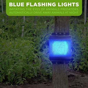 เครื่องไล่สัตว์ด้วยแสงสีฟ้าสะท้อนแสง พร้อมเซ็นเซอร์ตรวจจับความเคลื่อนไหว ระบบอัลตราโซนิก ป้องกันสัตว์กินเนื้อ ใช้พลังงานแสงอาทิตย์ สำหรับสวนและฟาร์ม - Product Image 6