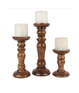 Luxury Design Newly Arrival Wooden <b>Candle</b> Handcrafted Tealight Holder <b>Set</b> of Three Best Custom Shape Top Selling Wooden Holder - Product Image 3