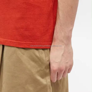 T-shirts en coton rouge uni pour hommes, coupe classique, personnalisables, vente en gros, été, doux, décontractés, manches courtes, t-shirts vierges de qualité supérieure pour hommes - Product Image 4