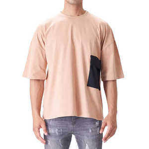 100% coton personnalisé vierge poids lourd surdimensionné T-Shirt mode porter couleur unie hommes T-Shirt - Product Image 1